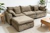 Picture of MORVIA Feather-Filled Modular Sectional Sofa with Storage Ottoman (Olive Green)