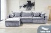 Picture of MORVIA Feather-Filled Modular Sectional Sofa with Storage Ottoman (Light Grey)
