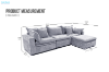 Picture of MORVIA Feather-Filled Modular Sectional Sofa with Storage Ottoman (Light Grey)