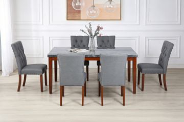 Picture of SOMMERFORD Marble Top 7PC Dining Set (Black)