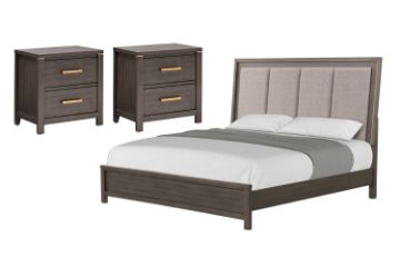 Picture of GLINDA  3PC Bedroom Combo Set in Queen Size (Grey)