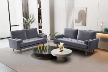 Picture of  [FLOOR MODEL CLEARANCE]  HAROLD 3 Seater Fabric Sofa (Grey) 