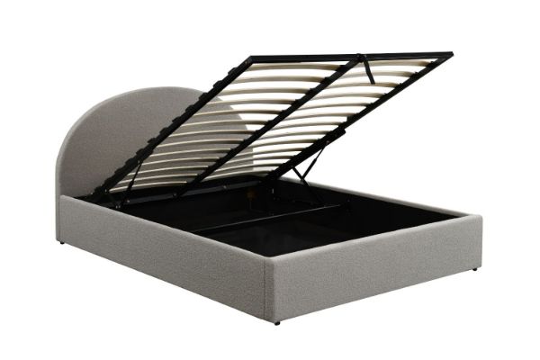 Picture of  [FLOOR MODEL CLEARANCE]  HOFFMAN Fabric Bed Frame with Gas Lift Storage (Grey) in Queen Size