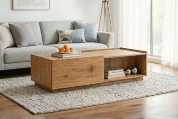 Picture of SACHA 110 2-Drawer Rectangle Coffee Table (Oak Colour)