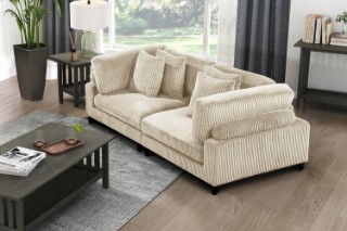 Picture of VIANNA Corduroy Sectional Modular Sofa Range (Beige) -  2PC Big Combo Set