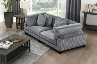Picture of VIANNA Corduroy Sectional Modular Sofa Range (Grey) - 2PC Big Combo Set