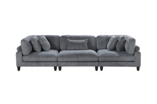 Picture of VIANNA Corduroy Sectional Modular Sofa Range (Grey) - 3PC Big Combo Set 