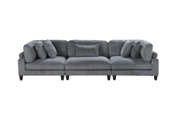 Picture of VIANNA Corduroy Sectional Modular Sofa Range (Grey) - 3PC Big Combo Set 