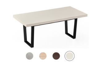 Picture of SYNERGYPLUS Dining Table with Trapezoid Metal Legs (New Champagne) - 160x90