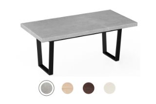 Picture of SYNERGYPLUS Dining Table with Trapezoid Metal Legs (Cement Grey) - 200x100