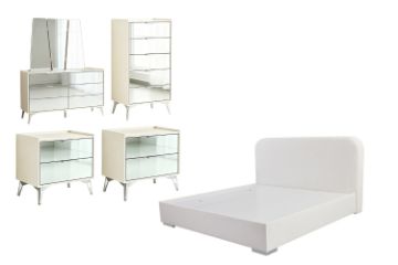Picture of MIRORA 4PC/5PC/6PC Mirrored Bedroom Combo Set in Queen/Super King Size