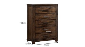 Picture of  [FLOOR MODEL CLEARANCE] VENTURA 5-Drawer Oak Tallboy