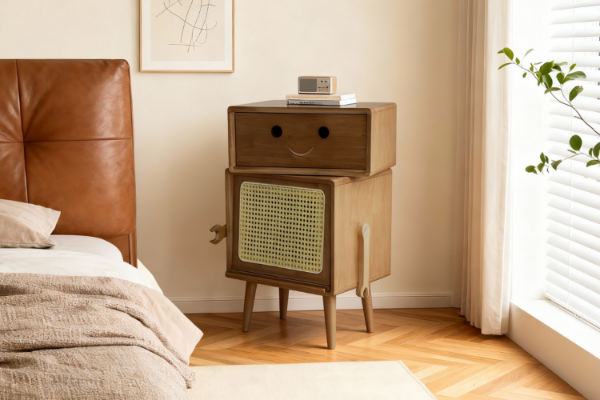 Picture of  [FLOOR MODEL CLEARANCE] M-O 360° Swivel Head Solid Wood Bedside Table