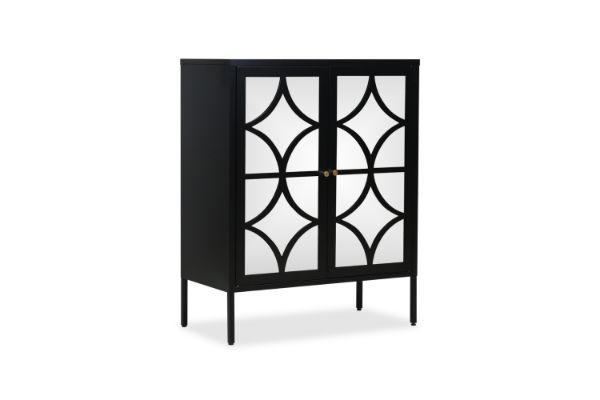 Picture of  [FLOOR MODEL CLEARANCE] STARK Steel Frame 2-Mirror Door Cabinet (Black)
