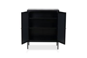 Picture of  [FLOOR MODEL CLEARANCE] STARK Steel Frame 2-Mirror Door Cabinet (Black)