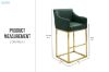 Picture of [FLOOR MODEL CLEARANCE]  HESPER 74 Bar Height Bar Stool  with Arms & Golden Finish Base (Green)