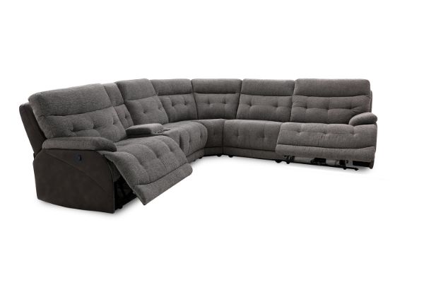 Picture of SOMNIX Manual Reclining Sectional Sofa with Storage Console & Cup Holders 