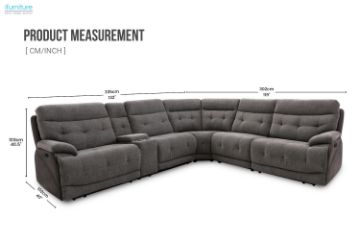 Picture of SOMNIX Manual Reclining Sectional Sofa with Storage Console & Cup Holders 
