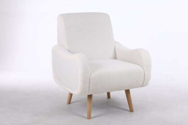 Picture of  [FLOOR MODEL CLEARANCE] CLOUDTOP Teddy Fabric Lounge Chair (White)