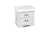 Picture of [FLOOR MODEL CLEARANCE] LOUIS 2-Drawer Hevea Wood Bedside Table with LED Lighting (White)