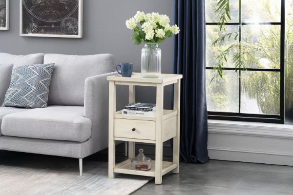 Picture of [FLOOR MODEL CLEARANCE] ELIAN 1-Drawer Side Table (Cream)
