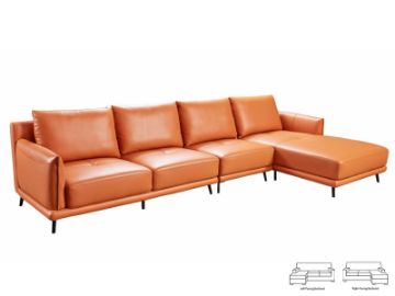 Picture of  [FLOOR MODEL CLEARANCE] CATANIA Corner Sofa with Chaise Facing Left *Genuine Leather 