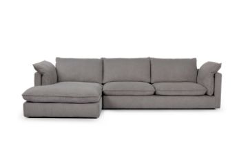 Picture of [FLOOR MODEL CLEARANCE]  SERENA Feather-Filled Sectional Fabric Sofa - Chaise Facing Left