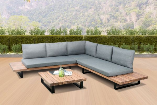 Picture of [FLOOR MODEL CLEARANCE] BASTON Aluminum Sectional Outdoor Lounge Sofa Set - copy