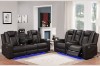 Picture of MONROSE 3 Seat with Drop-Down Console USB Port, Power Socket & Wireless Charging (3RRC) Air Leather Dual Motor Reclining Sofa (Brown)