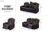 Picture of MONROSE 3 Seat with Drop-Down Console USB Port, Power Socket & Wireless Charging (3RRC) Air Leather Dual Motor Reclining Sofa (Brown)