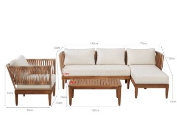 Picture of [FLOOR MODEL CLEARANCE] ELISE Sectional Outdoor Lounge Wicker Sofa Set 