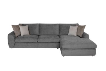 Picture of  [FLOOR MODEL CLEARANCE] HAYVA Feather-Filled Fabric Sectional Sofa - Chaise Facing Right