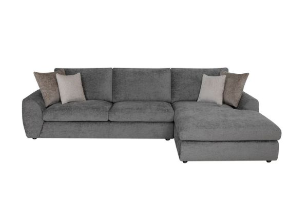 Picture of  [FLOOR MODEL CLEARANCE] HAYVA Feather-Filled Fabric Sectional Sofa - Chaise Facing Right