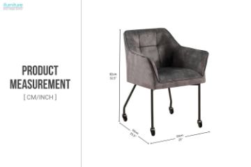 Picture of [FLOOR MODEL CLEARANCE] WANDA Versatile Armchair with Wheels (Grey)