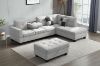 Picture of  [FLOOR MODEL CLEARANCE]  NEBULA Sectional Sofa with Storage Ottoman & Drop-Down Console (Light Grey) - Facing Right