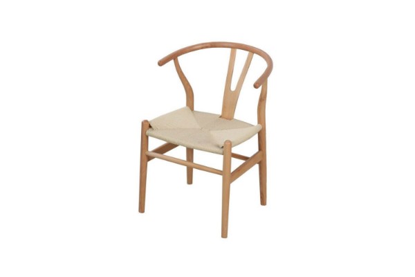 Picture of WISHBONE Solid Beech Wood Y Replica Chair (Natural Frame-Beige Seat) - Each