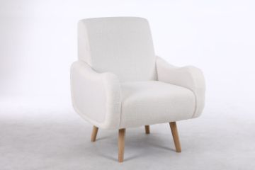 Picture of [FLOOR MODEL CLEARANCE] CLOUDTOP Teddy Fabric Lounge Chair (White) 