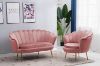 Picture of  [FLOOR MODEL CLEARANCE]  EVELYN Curved Flared Accent Velvet Chair (Pink)