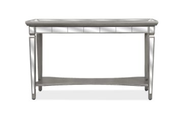 Picture of [FLOOR MODEL CLEARANCE] PALLIE Tempered Glass Top Segmented Mirror Console Table