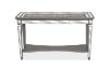 Picture of [FLOOR MODEL CLEARANCE] PALLIE Tempered Glass Top Segmented Mirror Console Table