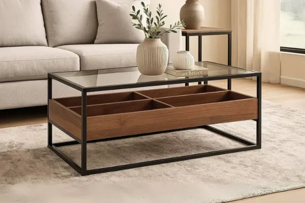 Picture of [FLOOR MODEL CLEARANCE] GLACIER 110 Tempered Glass Top Coffee Table 