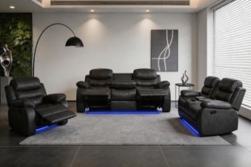 Picture of GAVIN Manual Reclining Sofa Range with Console & LED & Wireless Charger 