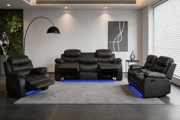 Picture of GAVIN Manual Reclining Sofa Range with Console & LED & Wireless Charger 