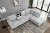 Picture of [FLOOR MODEL CLEARANCE]DEVON Fabric Sectional Sofa with Storage Ottoman (Grey) - Chaise Facing Right