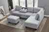 Picture of [FLOOR MODEL CLEARANCE]DEVON Fabric Sectional Sofa with Storage Ottoman (Grey) - Chaise Facing Right