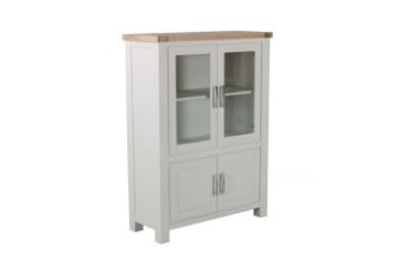Picture of [FLOOR MODEL CLEARANCE] SICILY 130x100cm 4-Door Solid Wood with Ash Top Display Cabinet