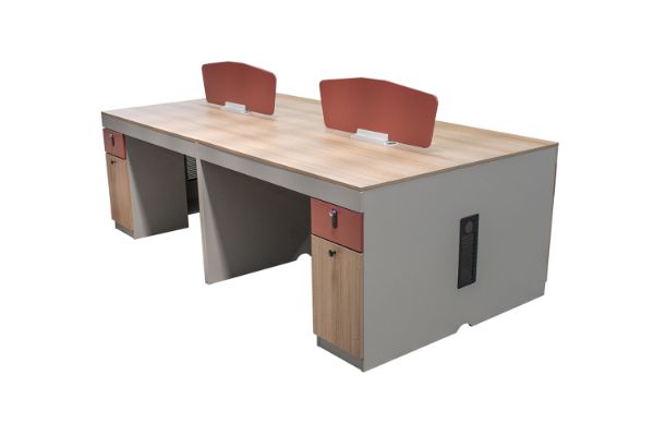 Picture of [FLOOR MODEL CLEARANCE] FOCUS 240 Office System 4-Seater Desk with Cabinets 