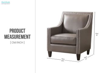 Picture of [FLOOR MODEL CLEARANCE]  ABBEY Arm Chair (Grey) 
