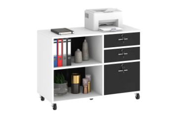 Picture of [FLOOR MODEL CLEARANCE]ZYLO File Cabinet with Wheels and 3 Lockable Drawers