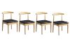Picture of HORN Solid Wood Dining Chair with Black Cushion (Natural Color)